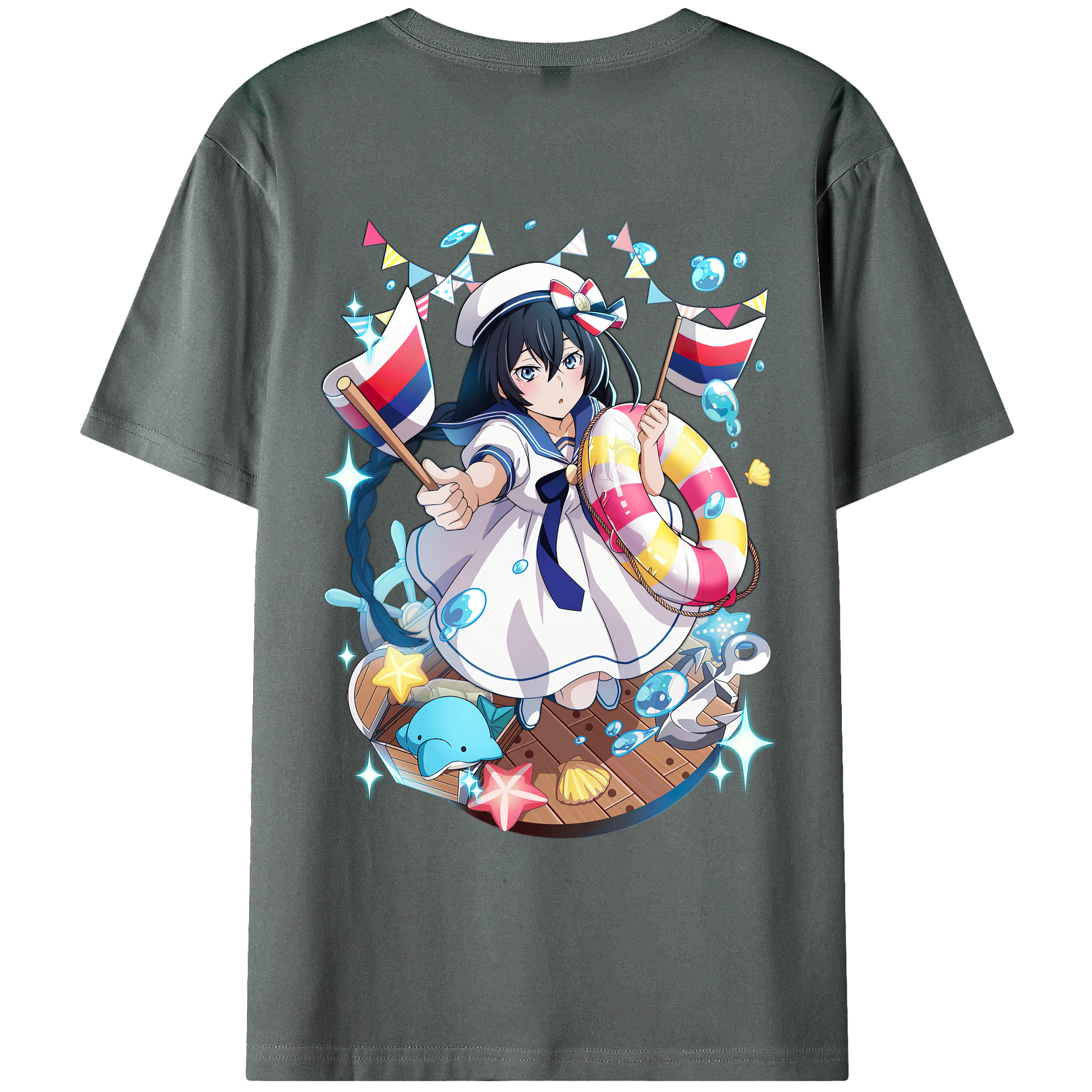 （画像用） 文豪ストレイドッグス Bungo Stray Dogs 綿100％ メンズ半袖Tシャツ（バックプリント） 通気性